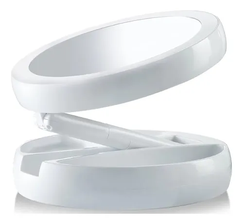 Espejo Portatil Plegable Organizador Maquillaje Aro Luz Led