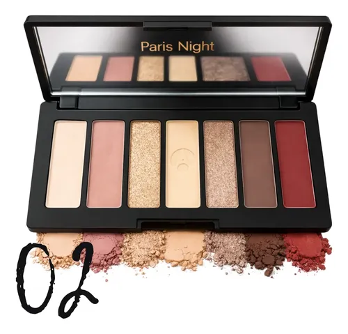 Paleta De Sombras 7 Colores Glitter Brillo Paris Night 11g
