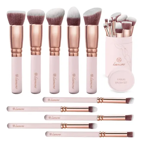 Set Brochas Maquillaje Kabuki Lamora 10 Unid.