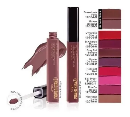 Avon Labial Liquido Power Stay Mate Intransferible Dura 16hs Color Resilient Red