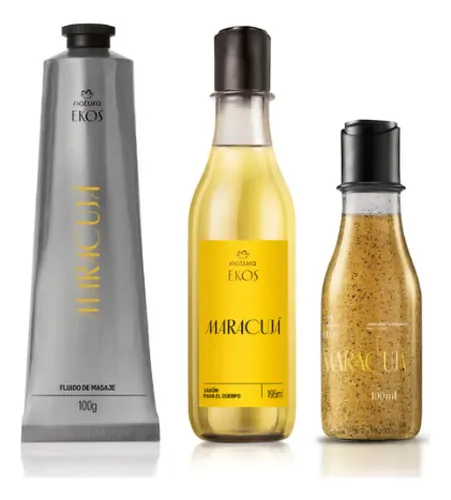 Kit X3 Natura Ekos Maracuya Jabón Líquido+exfoliante+masajes