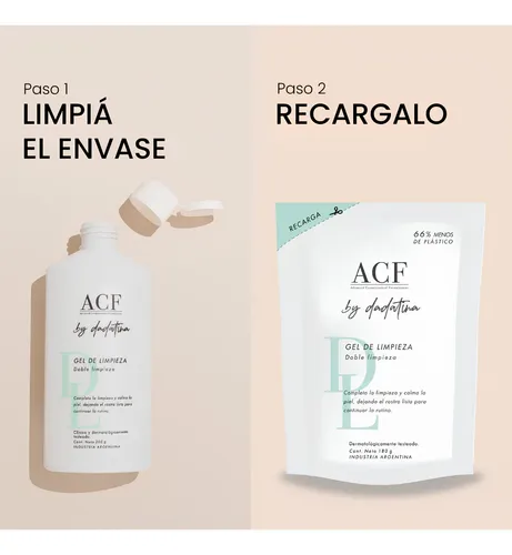 Acf By Dadatina Gel De Limpieza Doble Limpieza Refill 180g