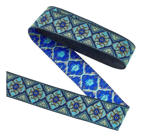 1 Unidad Cinta De Jacquard Con Bordado Étnico De Poliéster Rhombus Ethnic Style Embroidery