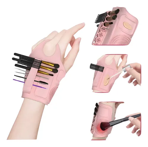 Accesorio De Maquillaje Profesional Porta Brochas Makeup Rosa