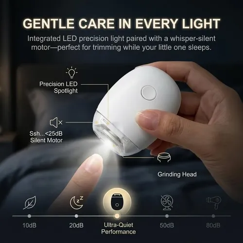 Cortauñas Eléctrico Automático Con Luz Led De 3 Velocidades