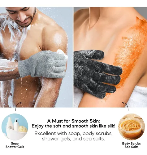 Guantes Exfoliantes Grandes Para Ducha Spa Y Masaje 8 Piezas