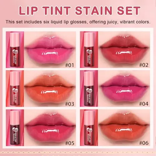 Tinte Para Labios, 6 Colores, Tinte Para Labios De Larga Dur