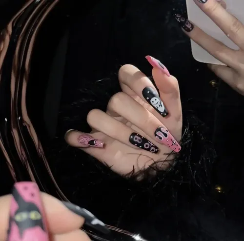 Uñas Postizas Press On Autoadhesiva Set Completo Halloween