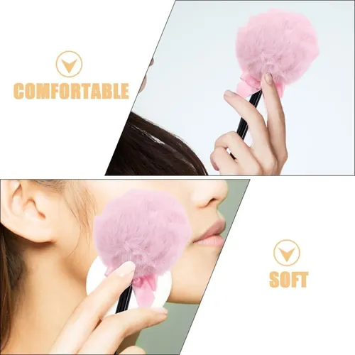 Borla Para Polvos Corporales Con Mango Largo Rosa Rosa