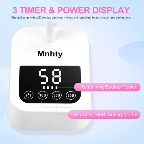 Lámpara Uv Led Para Uñas Gel X Inalámbrica 27w Blanco