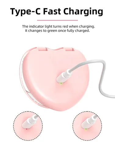 Mini Lupa Cosmética Led De Bolsillo Recargable De Doble Cara