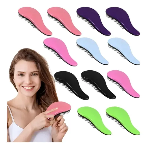 12pc Cepillos Para Alisadores Masaje Peine Para Cabello Rosa