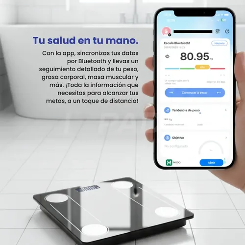 Balanza Inteligente Personal Digital Bluetooth 180kg Color Blanco