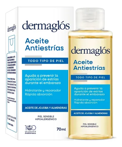Dermaglós Corporal Aceite Antiestrías Reparador Hidratante Sin Fragancia