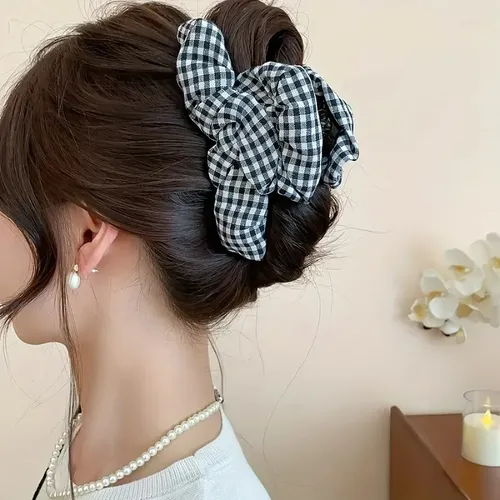 Accesorio De Cabello Vintage A Cuadros Para Mujer A