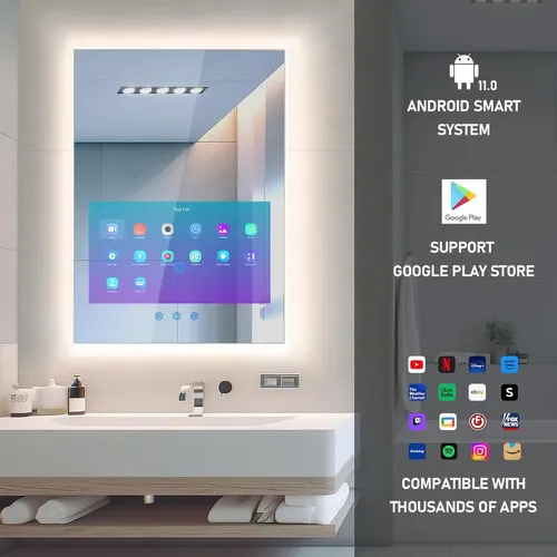 Espejo Baño 24×32 Led Tri Color Tv Android 21 5 Wifi