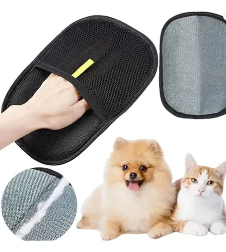 Saca Pelos Y Pelusas Para Ropa Limpieza Facil Guante Cepillo Negro