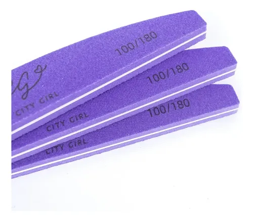 Set De 3 Limas Spongee 100/180 City Girl Manicura Uñas