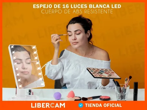 Espejo Maquillaje Tactil Luz 16 Led 3 Modos Touch Usb