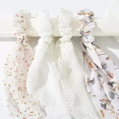 Lazo Cinta 4 Pzs, Suave Y Fino, Accesorio Delicado Pelo