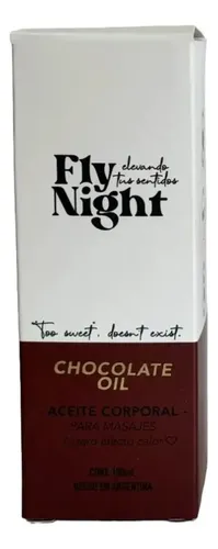 Aceite Corporal Masajes Aromas Efecto Tibio Fly Night 100ml Sabor Chocolate
