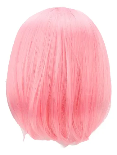 2026 Peluca Rosa Corta Bob, Hermosa Peluca Recta Bob Con