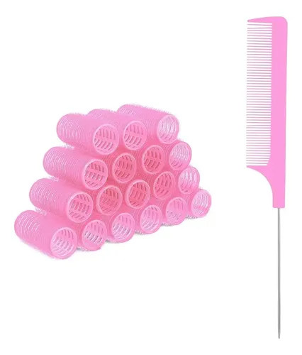 18 Rulos Auto-adhesivos Para El Cabello, Con Peine Pequeño