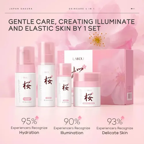 Set De Cuidado Facial Sakura Laikou Pro Japón 4pzas