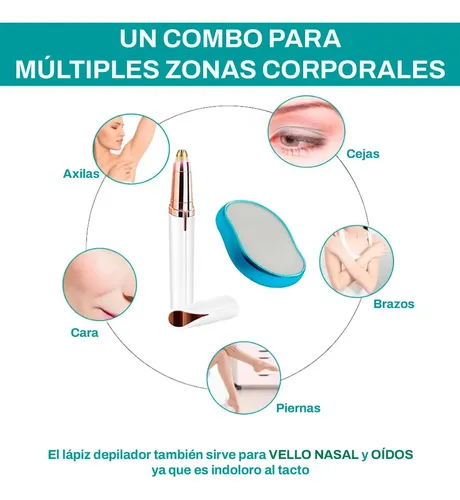Kit Depiladoras Facial Cejas Nariz Brazos Piernas Sin Dolor