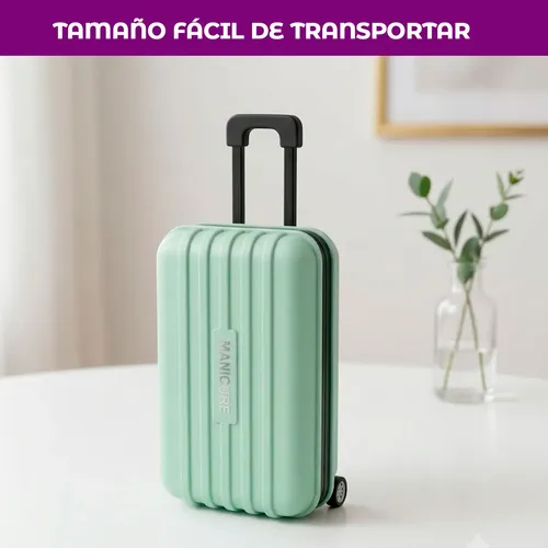 Set Manicura Y Pedicura 12 Piezas Valija Con Ruedas Estuche