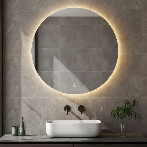 Espejo Led Circular 80 Cm Touch Fria O Calida