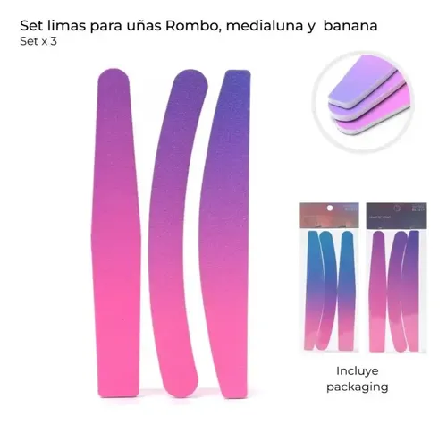 Set X3u Limas Para Uñas Rombo Medialuna Y Banana Skora 38868 Celeste Degrade
