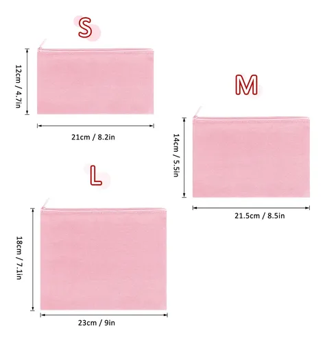 Bolsa De Maquillaje Sinzip De Lona De Algodón, 12 Piezas, Mu