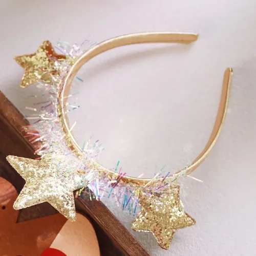 Diademas Con Purpurina Y Forma De Estrella Dorada Con Forma