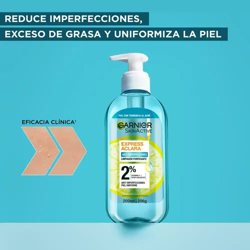 Gel Limpiador Facial Garnier Skin Active Aclara