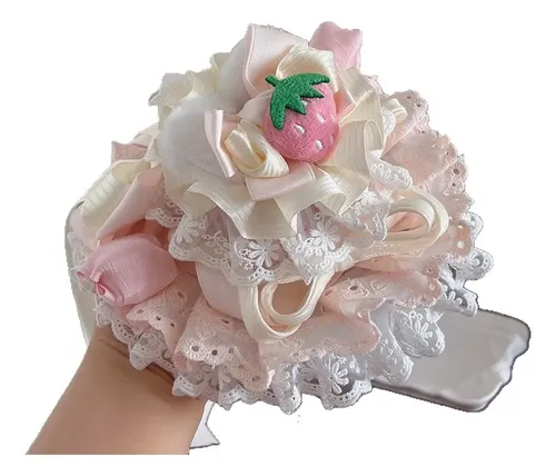 Horquilla Rosa Lolita Con Forma De Tarta De Fresas