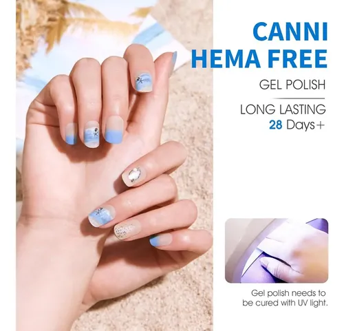 Set De Esmalte De Uñas En Gel Canni 6 Colores 9ml Azul