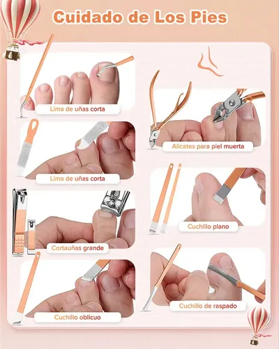Set 30 Piezas Kit Manicure Y Pedicure Profesional Xx