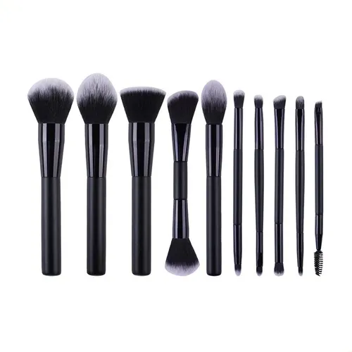 Set Maquillaje Champagne 10 Pinceles De Maquillaje Sombras