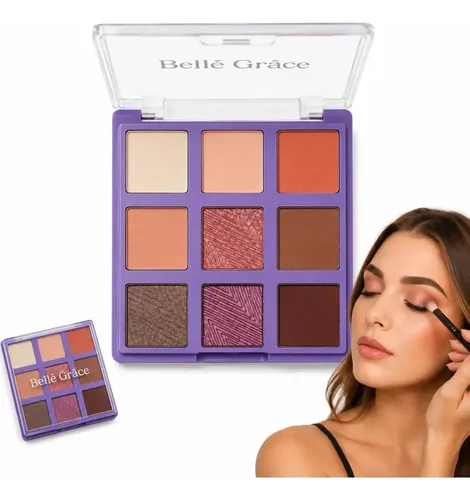 Paleta Tono 01 Sombras de Ojos X9 Tonos Brillante Mate Maquillaje Rostro Veoquiero