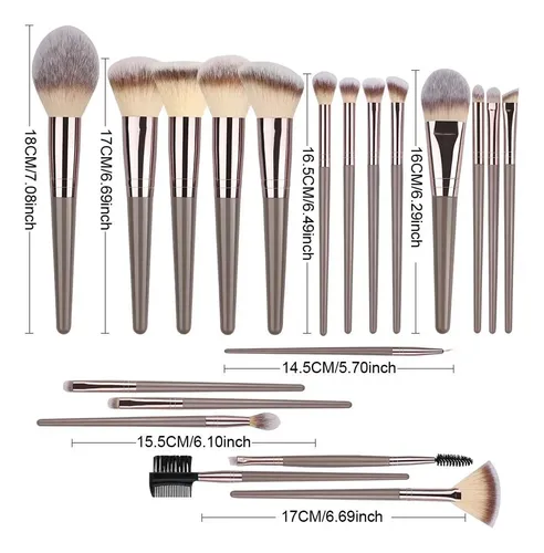 Set 20 Pinceles De Maquillaje Profesional Con Estuche