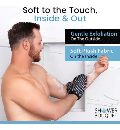Guantes Exfoliantes Shower Bouquet 2-pack Carbón Y Plata