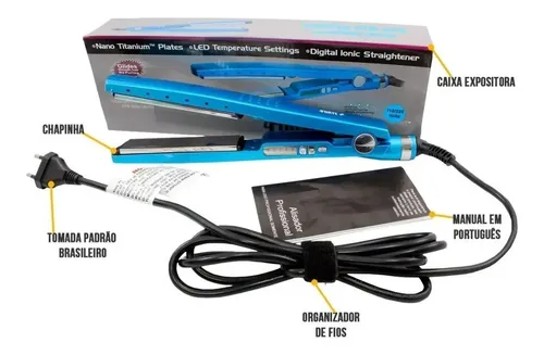 Planchita de pelo Nano Titanium Pro 450ºF azul