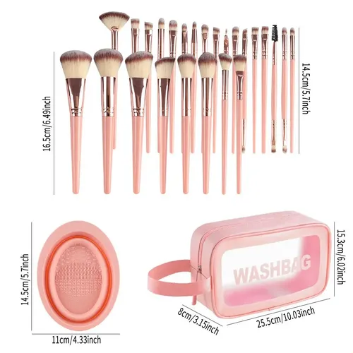 Brochas Maquillaje Profesional 46 Piezas + Esponjas + Estuch