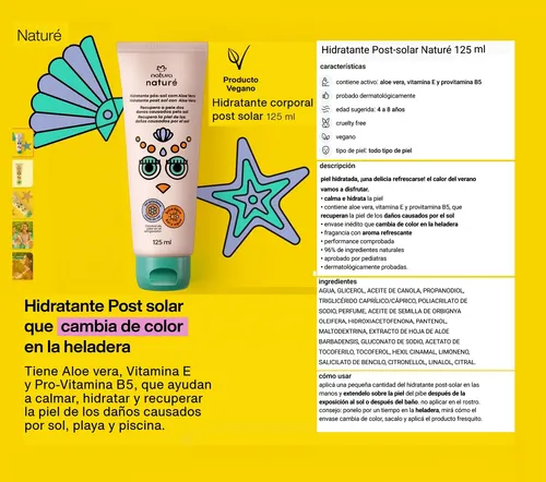 Crema Hidratante O Pos Sol Corporal Para Niños Nature Natura