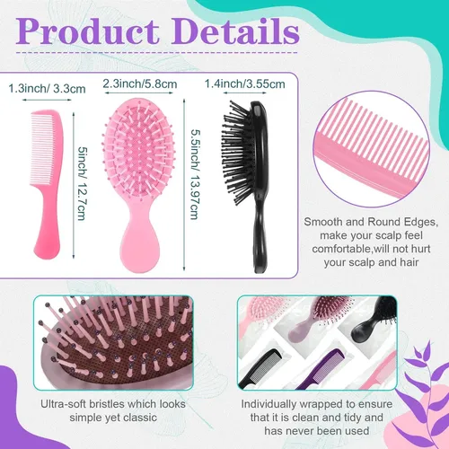 Filltouch Juego 48 Mini Cepillos Y Peines Para El Cabello