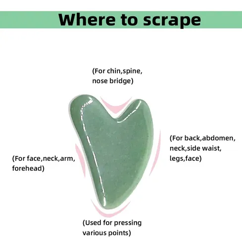Gua Sha Piedra Jade Natural Verde Para Masaje Facial