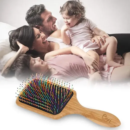 Cepillo Desenredante Con Forma De Huevo Negro Para Mujeres Y
