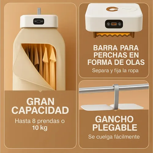 Secador Ropa Inteligente Portátil Plegable Colgante 600w Pel