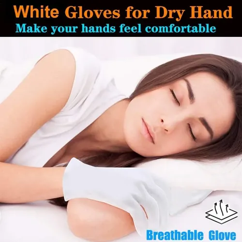 Guantes Algodón Blancos Xl Hidratantes Para Manos Secas